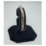 Sterling Silver Rope Twisted Hinged Bangle 17.7g
