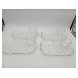 Hazel Atlas Glass Teardrop Snack Bridge Set of 4