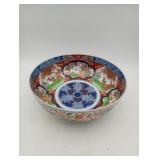 Japanese Imari Porcelain Bowl 9.5' Gold Red Iron