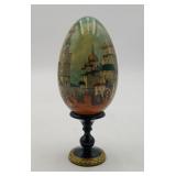Russian Lacquer Moscow Painted Egg SIGNED