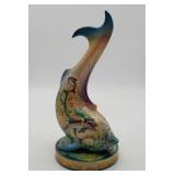 Russian Painted Wood Dolphin Mermaid Figure