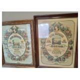 2 Antique Framed Lords Prayer Lithograph Prints