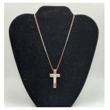 Sterling Silver Mother of Pearl Cross Necklace