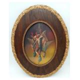 Mallard Duck The Hunt Oval Oak Frame Triptych
