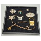 Spider Pin Watch Fob Costume Jewelry Edwardian Pin
