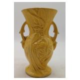 McCoy Birds of Paradise Yellow Glazed Pottery Vase