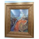 Rolf Armstrong Cleopatra Pin Up Girl Gold Framed