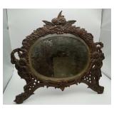 Victorian Art Nouveau Bronze Cherub Table Mirror