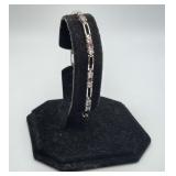 Sterling Silver Pink CZ Clear Stone Bracelet 9.8TW