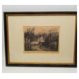 Arthur Feudel Shepherd Signed Eitching 1907 13/30