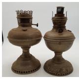 2 Nickel Plated Royal & Magnet Kerosene Lamps