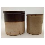 Brown Top Glazed Pottery Crocks Stoneware