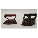 2 Salemans Sample Cast Iron Asbestos Childs Irons
