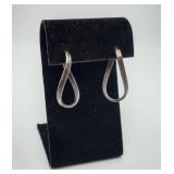 Sterling Silver Tube Modernist Earrings