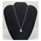 Sterling Silver Sailboat Pendant Box Chain Necklac