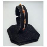 Sterling Silver Amber Link Bracelet