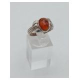 Sterling Silver Cognac Baltic Amber Ring