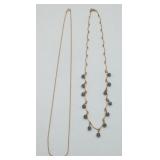 Gold FILLED Blue Stone Necklace