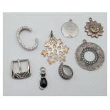 LOT Sterling Silver Charms Pendant  22 grams