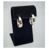 Sterling Silver Modern Hoop Earrings