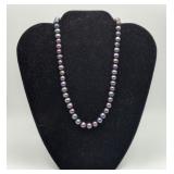 Black Iridescent Freshwater Pearl Necklace 7-8mm