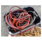 Heavy Duty Booster Cables & Plastic Tote