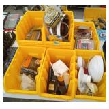Plastic Storing Bins & Contents Hardware Lot