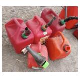 5 Plastic Gas Cans 1 And 2 Gallon