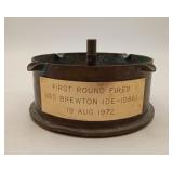 Trench Art Navel Shell Casing USS Brewton Ashtray