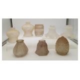 8 Frosted Glass Lamp Shades Pressed Light Globes