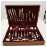Silverplate Flatware & Case Mostly Spoons Silver