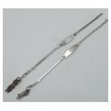2 Sterling Silver ID Bracelets MONGRAMED 16.7gms