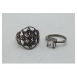 2 Sterling Silver DGS Turkish Flower Ring & CZ