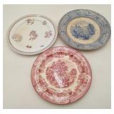 3 Transferware Plates English Wood Sons Florentine