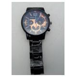 Geneva Chronograph Black Band Mens Wristwatch