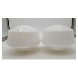 2 Schoolhouse Milk Glass Ceiling Globe Light Shade