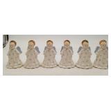 6 Russian Painted Angel Bell Tree Ornaments