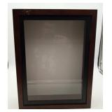 Hinged Wooden Shadow Box Display Case Glass Top