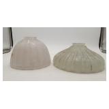 1920's White Milk Glass Clear Scallop Light Shade