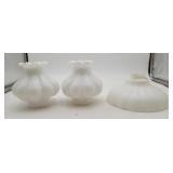 Nouveau Melon Opal Glass Lamp Shades Ribbed 3 pcs