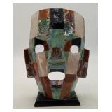 Aztec Mayan Style Mosaic Mask Turquoise Abalone
