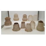 Victorian Acid Etched Glass Lamp Shade LOT OF 10