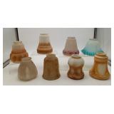 Deco Light Lamp Shade Globes Satin Milk Glass 8pcs