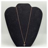 Gold On Sterling Silver Cross Necklace Pendant