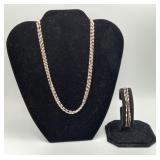 Sterling Silver Rope 3 Strand Necklace Bracelet 20