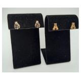 2 Set Sterling Silver Earrings 'A' & gemstone