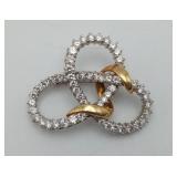 18k Gold 5.5 Carat Diamond Brooch Love Knot