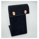 14k Gold Cameo Stud Back Earrings