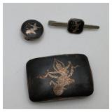 SIAM Sterling Silver Buckle Tie Bar Jewelry 33g