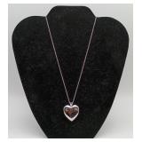 Sterling Silver Picture Heart Locket Necklace 8.5g